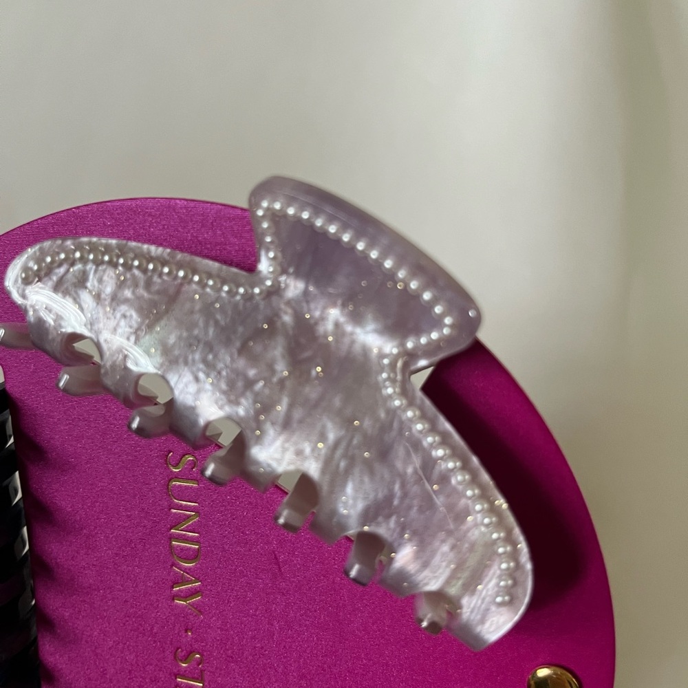 NWT 💙💖 Sunday State Hair claw clips set of 3 embellished with faux pearls - Picture 5 of 14